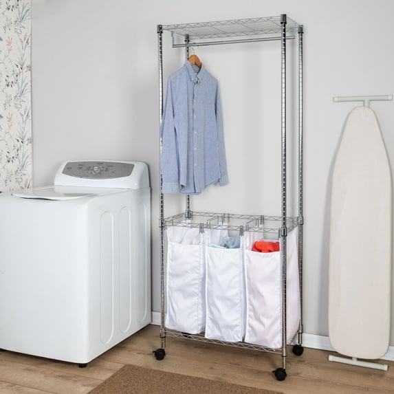 Rebrilliant Metal Rolling Laundry Center with Handles