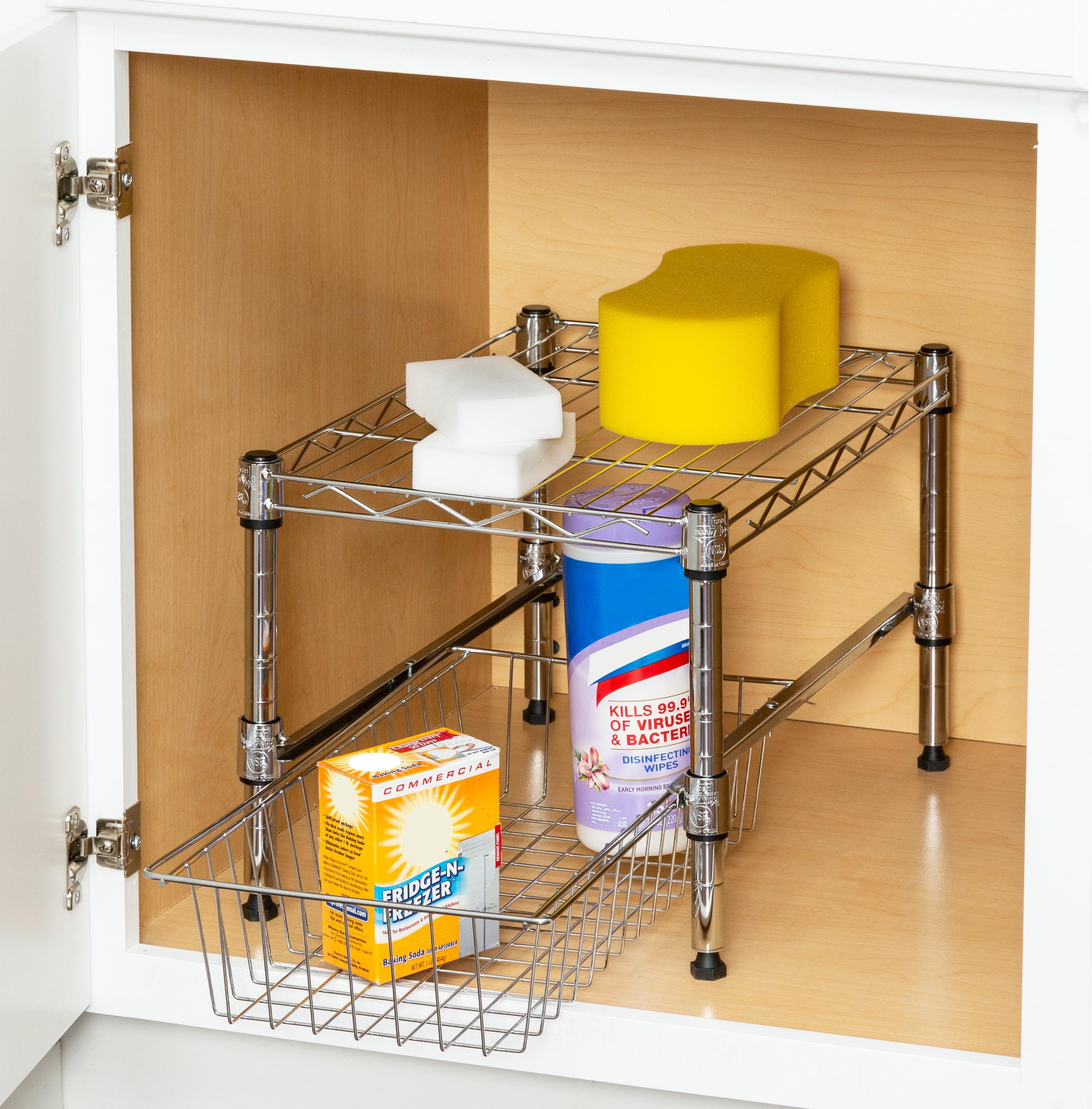 Chrome Adjustable 2-Tier Over Cabinet Spice Rack