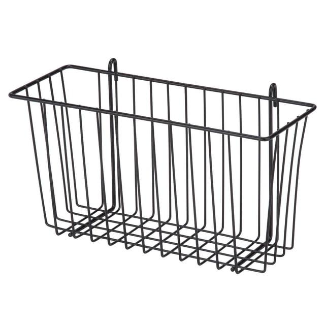 Honey-Can-Do Steel Wire Shelf Accessory Basket, Black
