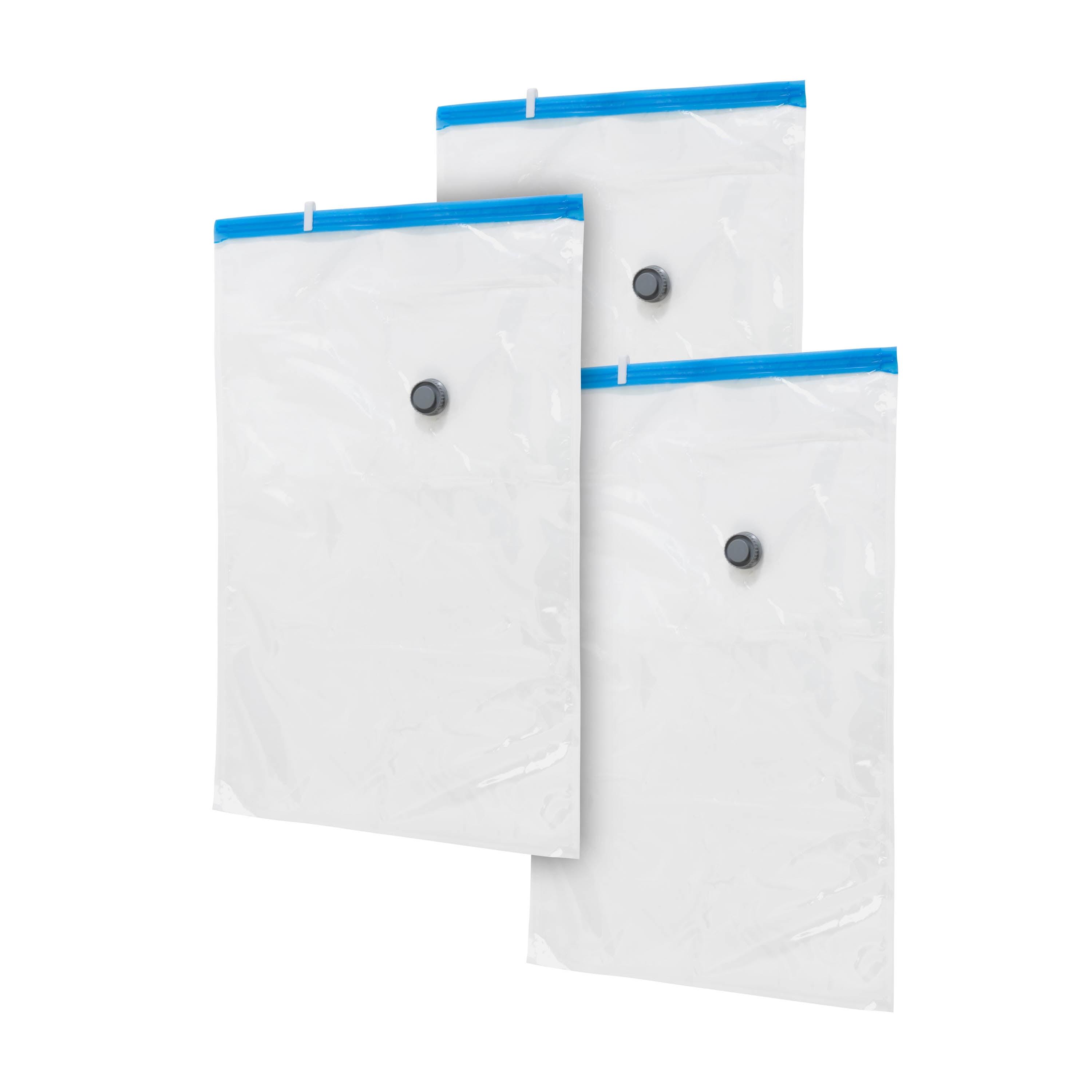 Clear Large Vacuum Storage Bags with Blue Seal, 3 Pack