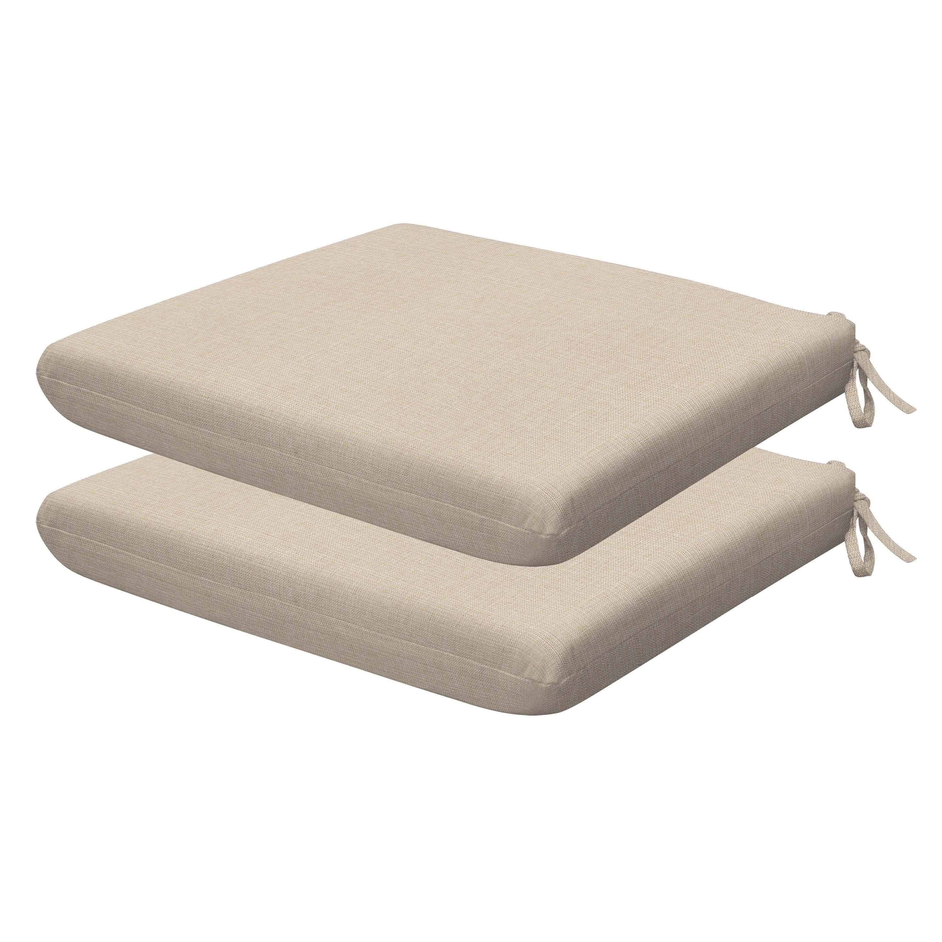 Honeycomb 18"W x 17.5"D Textured Solid Almond Outdoor Universal Seat Cushion