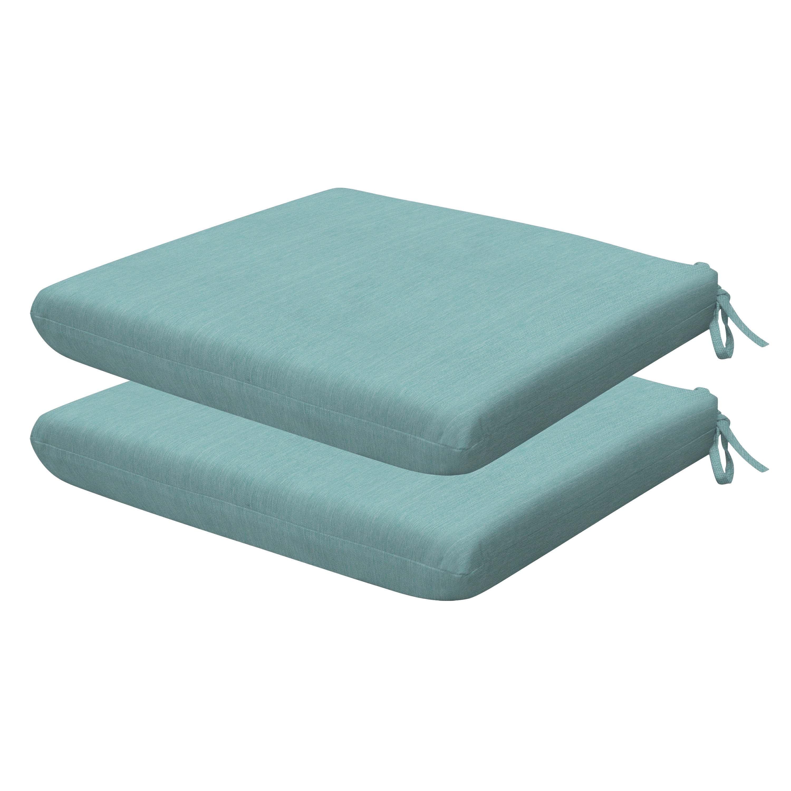 Honeycomb Outdoor Universal Seat Cushion (2-Pack) - Textured Solid Coastal Blue