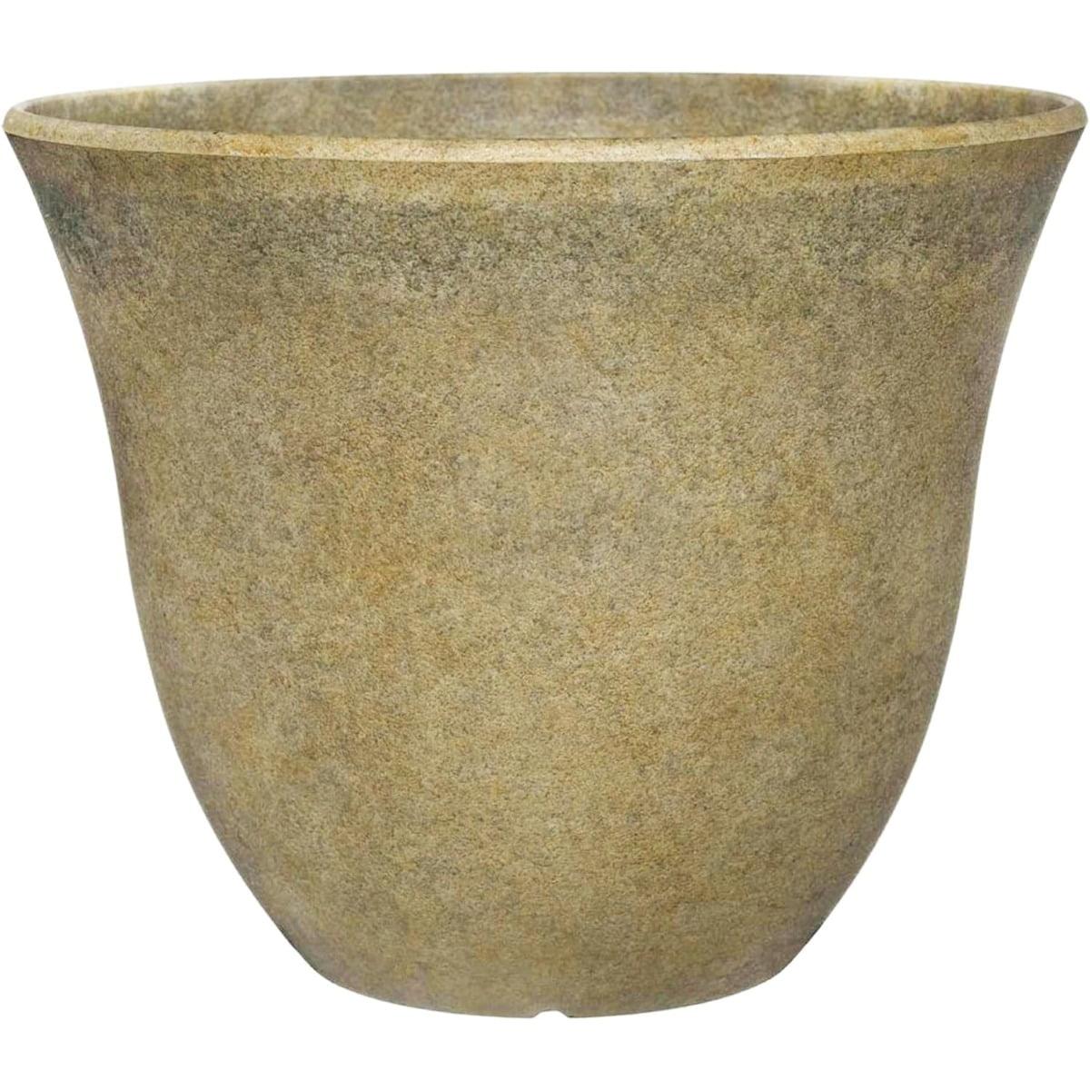 15" Fossil Stone Resin Outdoor Planter with UV Protection