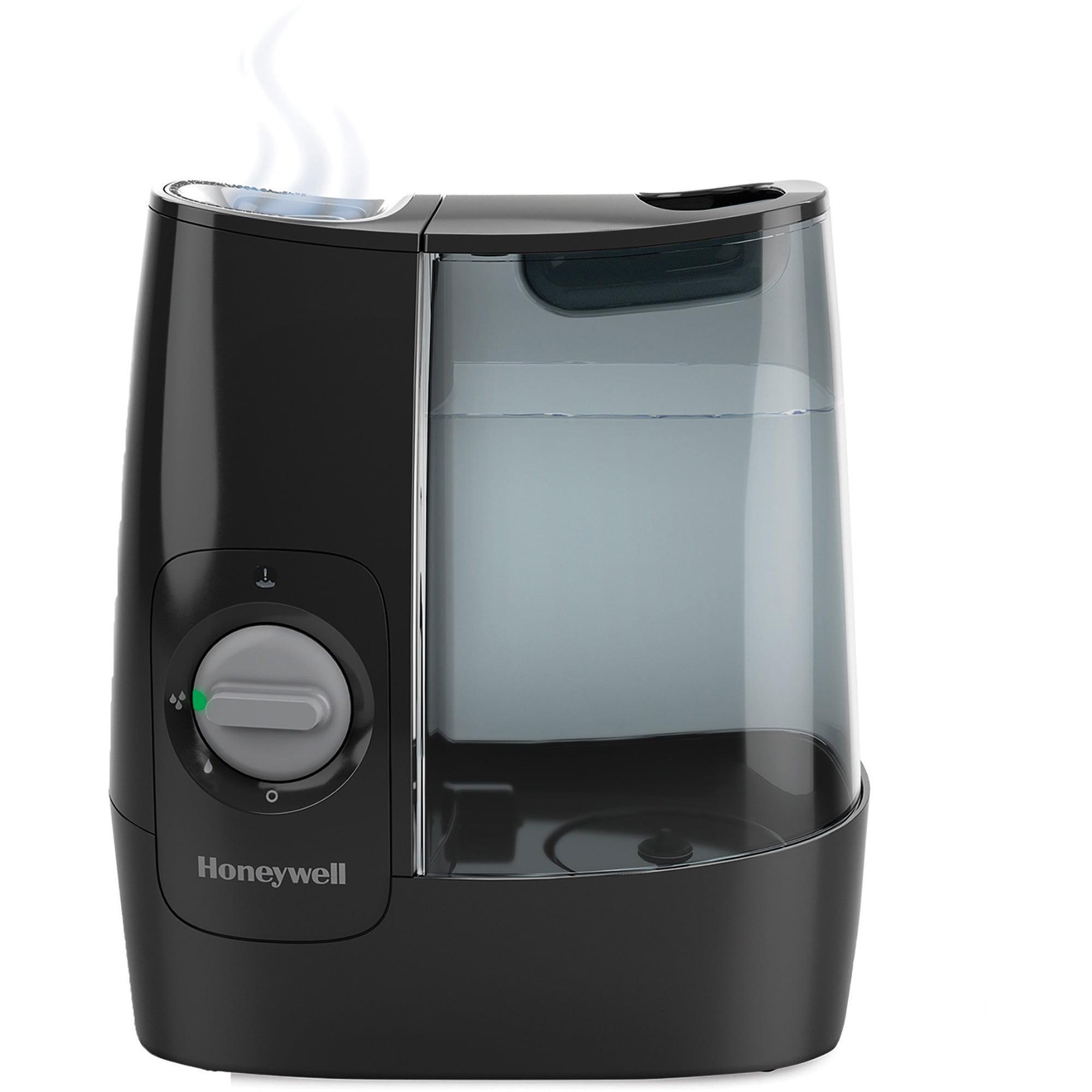 Honeywell HWM845 Warm Mist Humidifier with Essential Oil Cup Filter Free Black: Quiet Operation, 24-Hour Run Time, ETL Listed