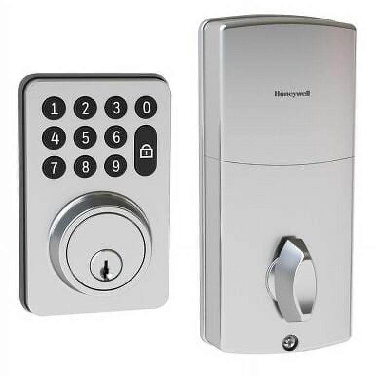 Honeywell Digital Deadbolt Door Lock with Electronic Keypad - Matte Silver: Battery Operated, Metal, Includes 2 Keys