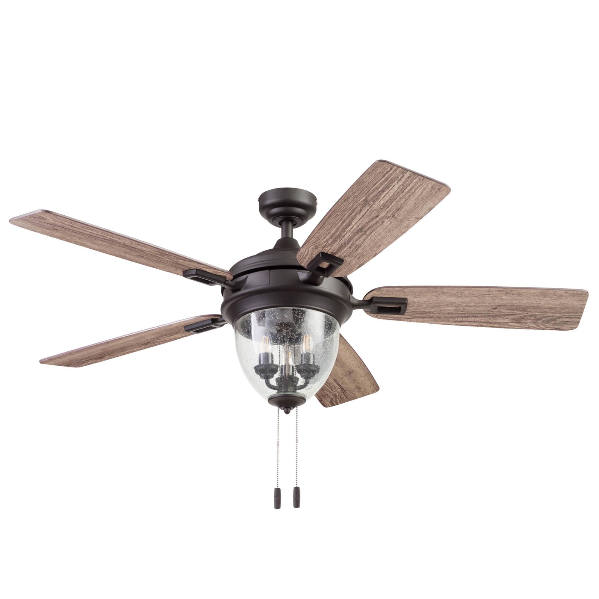 Glencrest 52" 5 Blade Damp Rated Ceiling Fan LED Light Kit Included