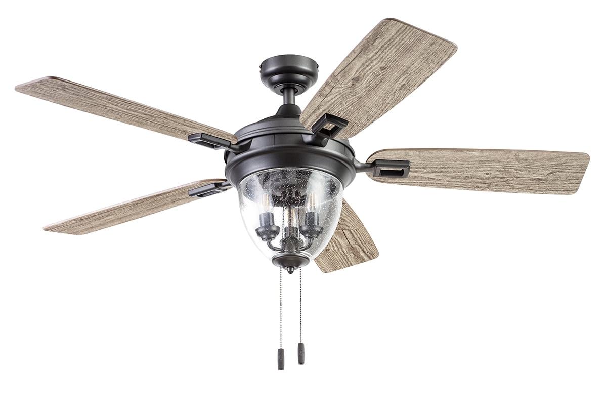 52" Glencrest 5 - Blade Standard Ceiling Fan with Pull Chain and Light Kit Included