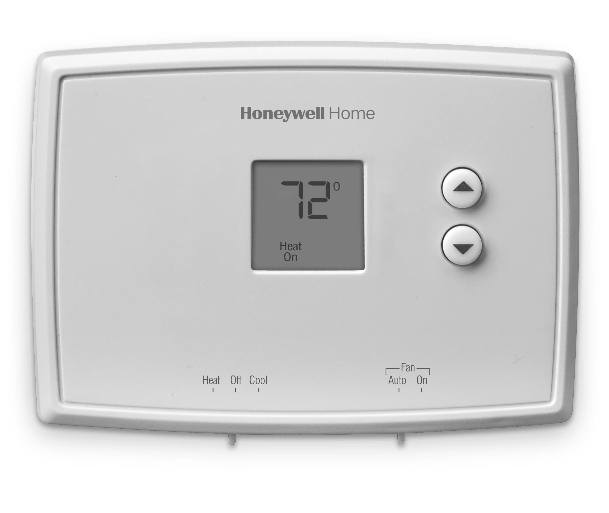 White Digital Rectangular Non-Programmable Thermostat with Mounting Hardware