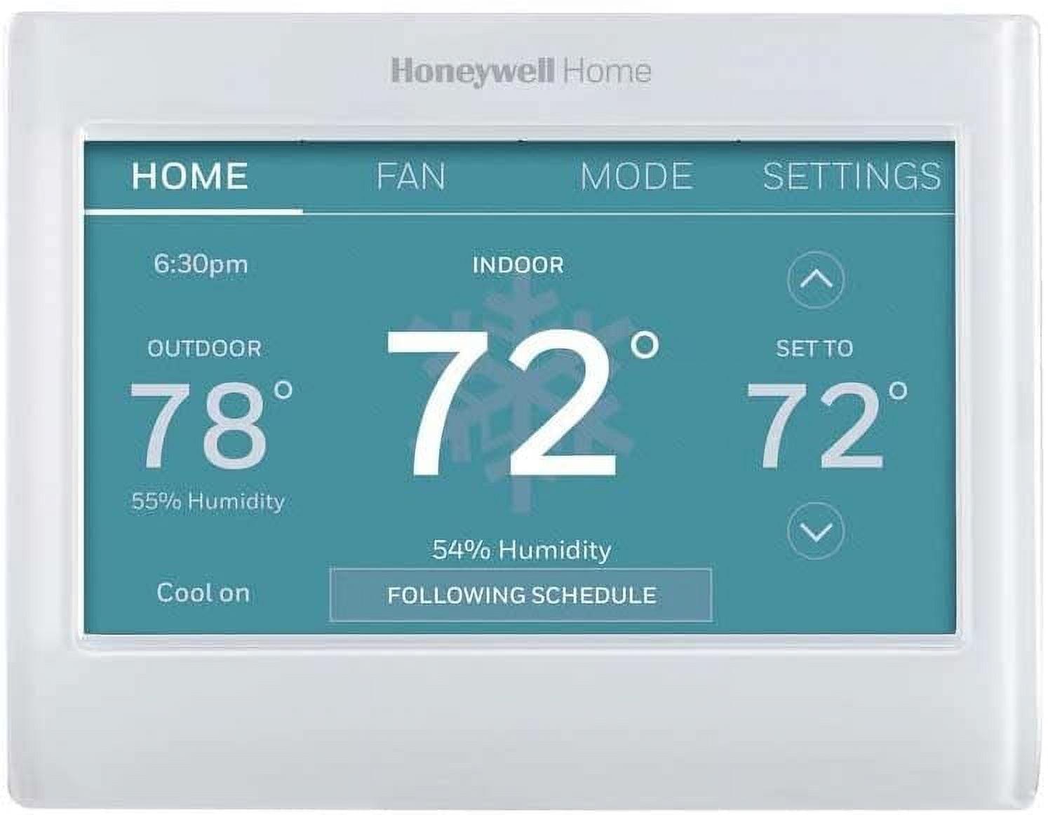 Honeywell Home RTH9600WF Smart Color Thermostat Energy Star Wi-Fi Programmable Touchscreen Alexa Ready - C-Wire Required, White
