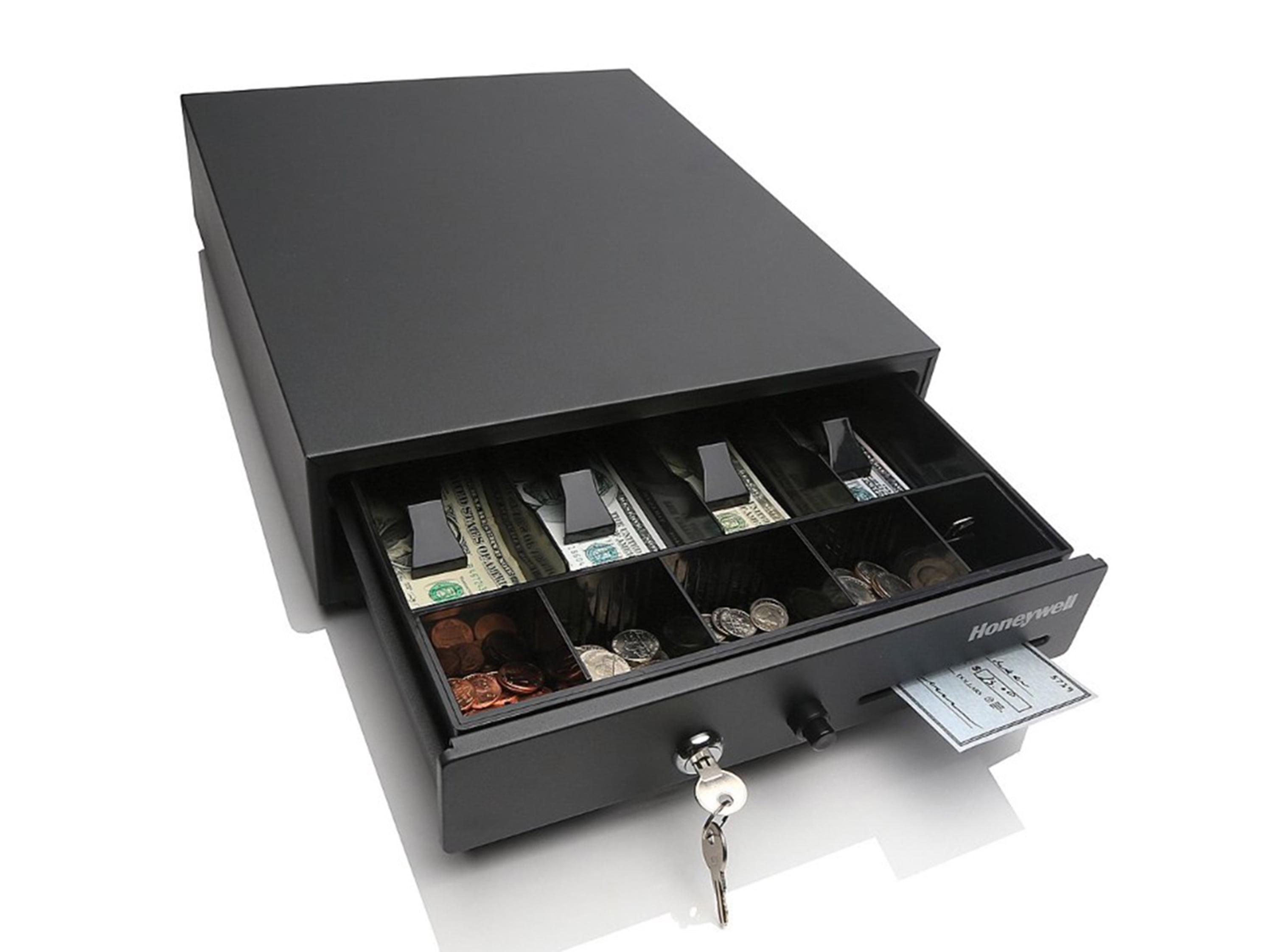 Honeywell Safes, Cash Drawer Key Lock Steel Space Saving with Drop Slot & Touch Button, 6313