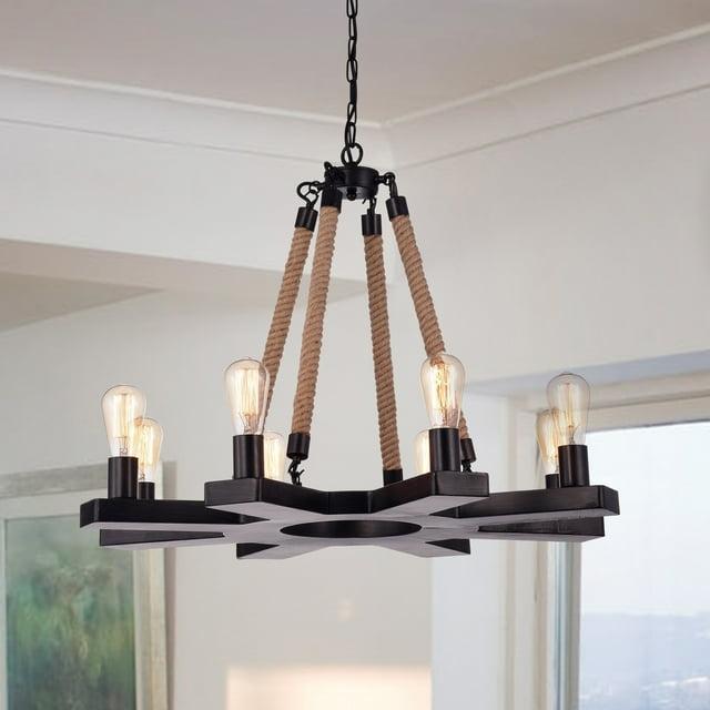 Hong Kong Best New Zhu Yuan Lighting Co. Lalveri 8-Light Candle Style Wagon Wheel Chandelier
