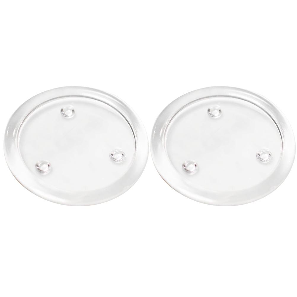 2pcs Clear Glass Candle Plates Round Clear Pillar Candle Plates for Wedding