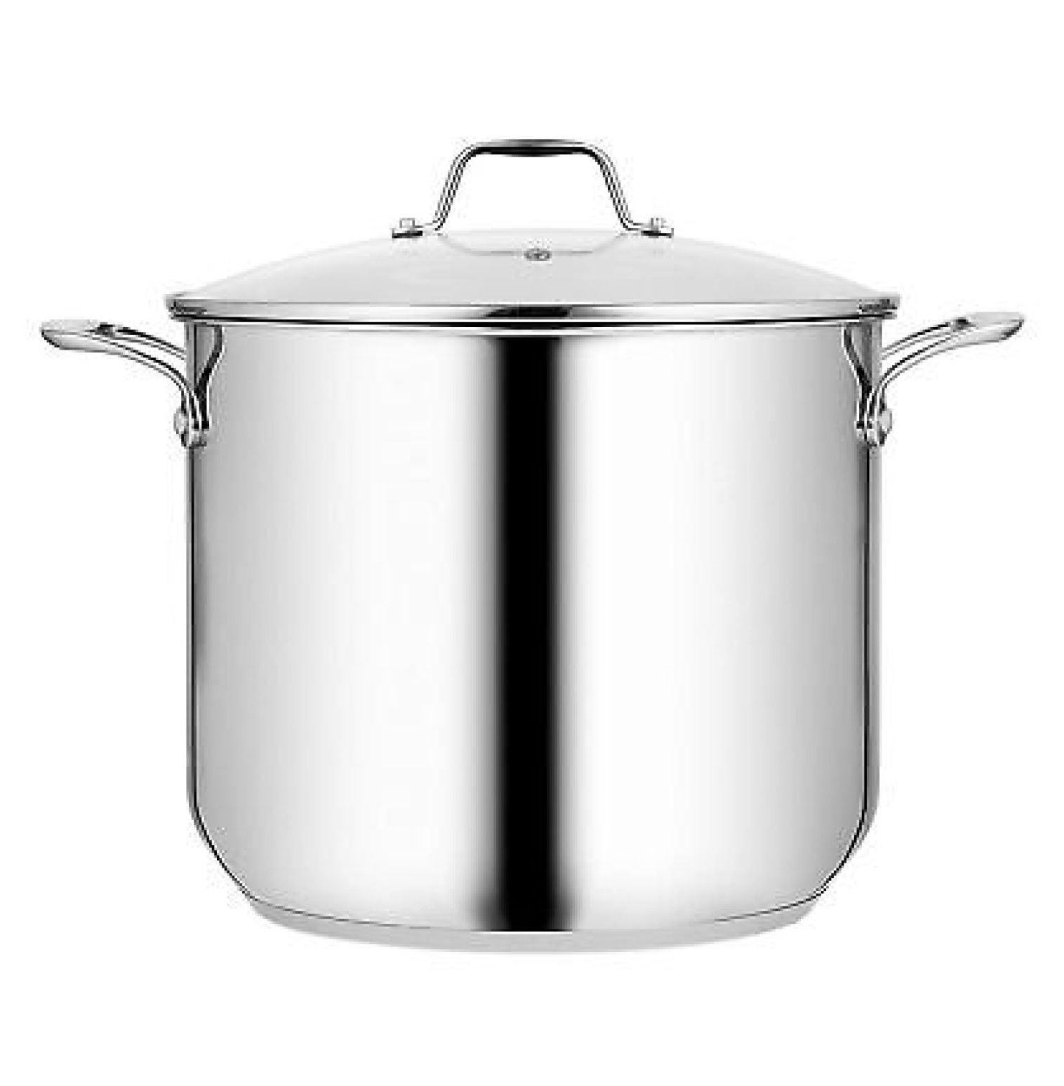 NutriChef 19-Quart Stainless Steel Stock Pot with Lid