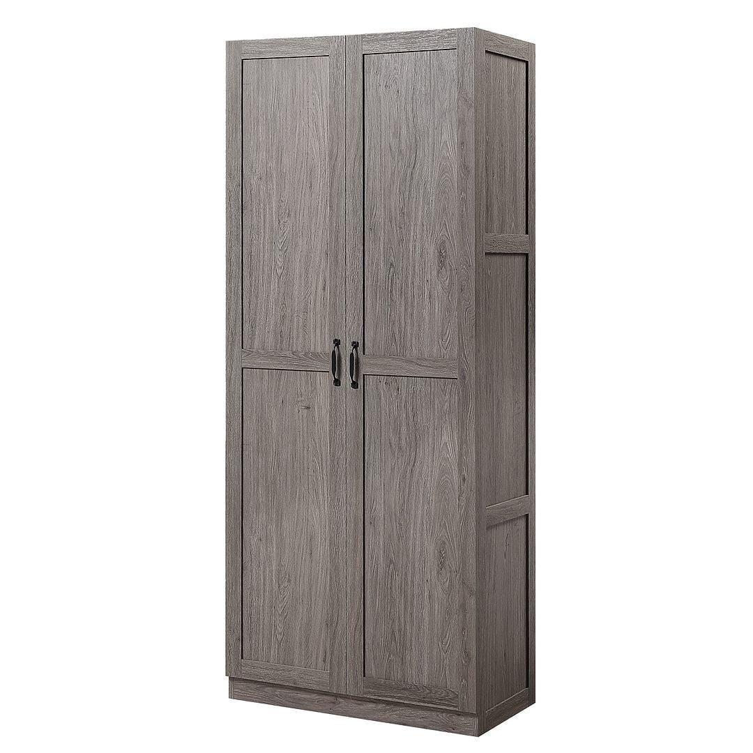 Hopkins Modern 4 Shelf Storage Closet Gray - Manhattan Comfort: MDF Wooden, 2-Door, Divided Storage Cabinet