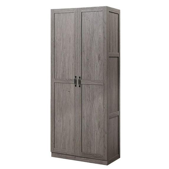 Hopkins Modern 4 Shelf Storage Closet Gray - Manhattan Comfort: MDF Wooden, 2-Door, Divided Storage Cabinet