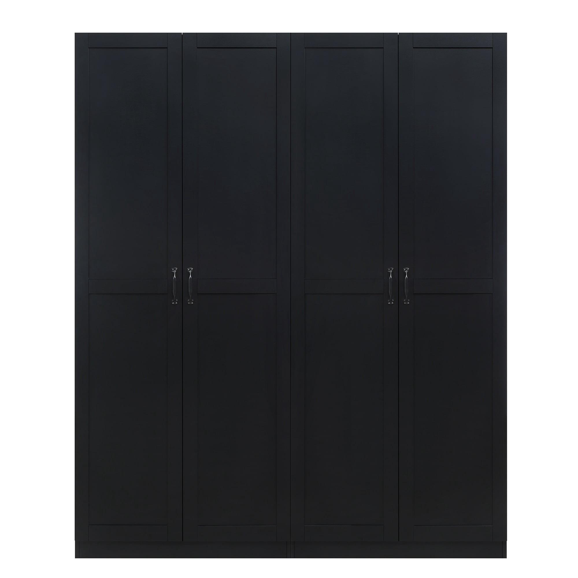 Set of 2 Hopkins Modern 4 Shelf Storage Closets Black - Manhattan Comfort