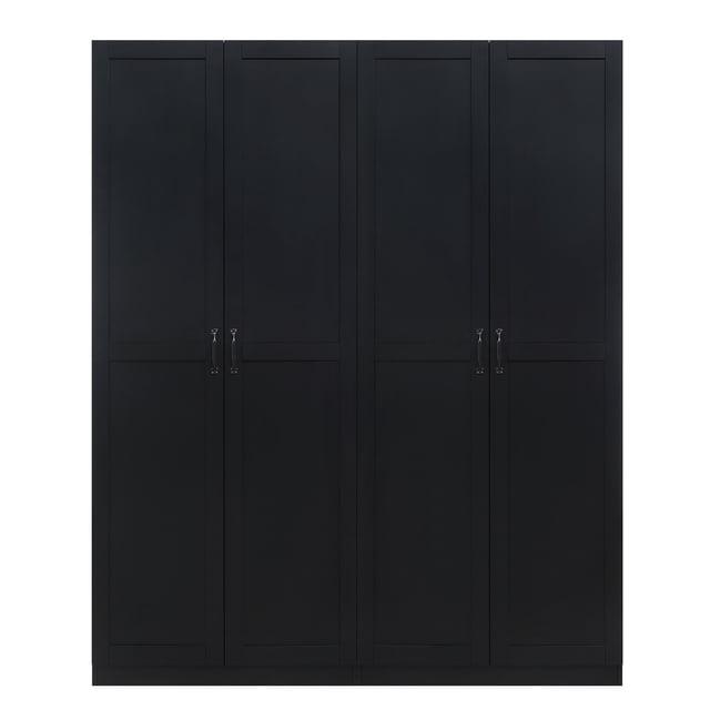 Set of 2 Hopkins Modern 4 Shelf Storage Closets Black - Manhattan Comfort