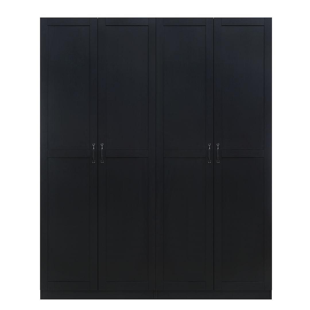 Set of 2 Hopkins Modern 4 Shelf Storage Closets Black - Manhattan Comfort