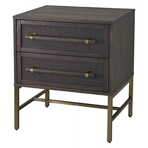 Hopper Studio Hopper Studio Sophia Solid Wood 2-Drawer Rattan Nightstand, Stylish Storage For Modern Homes