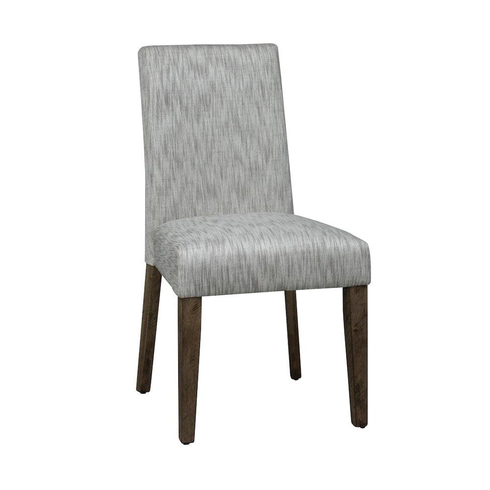 Cream Linen Upholstered Parsons Side Chair with Wood Frame