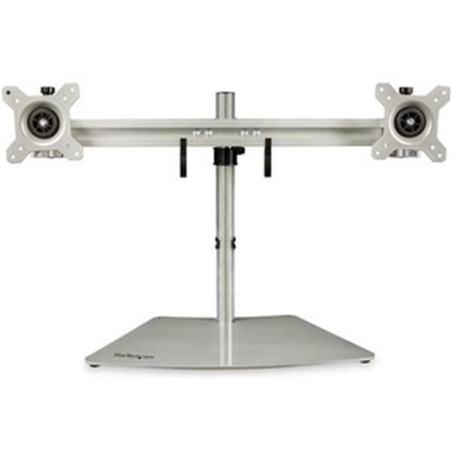 Horizontal Dual-Monitor Stand, Up to 24 in. - Silver