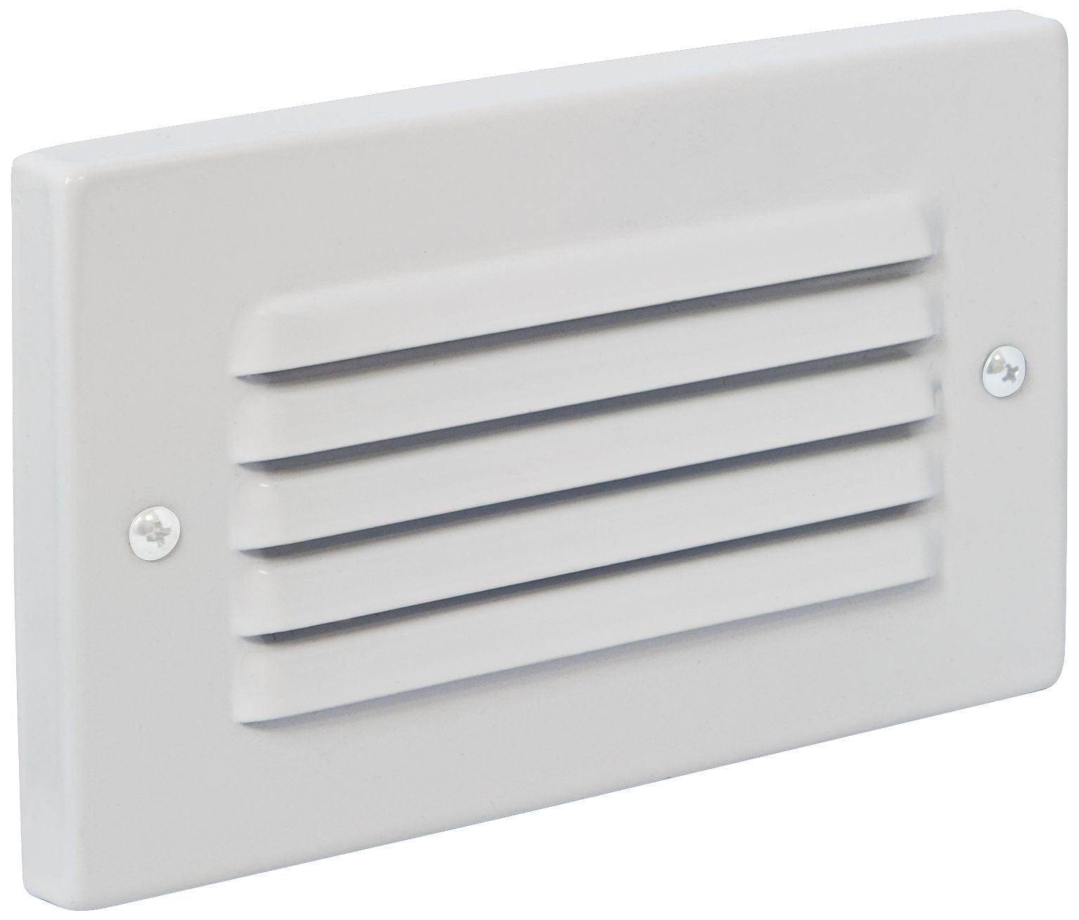 Horizontal Indoor/Outdoor White Louvered LED Step Light