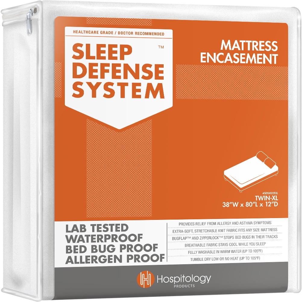 Hospitology The Original Sleep Defense System Zippered Waterproof Bedbug Proof Dust Mite Proof Mattress Encasement