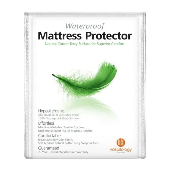 Hospitology Waterproof Hypoallergenic Dust Mite Proof Fitted Natural Cotton Mattress Protector