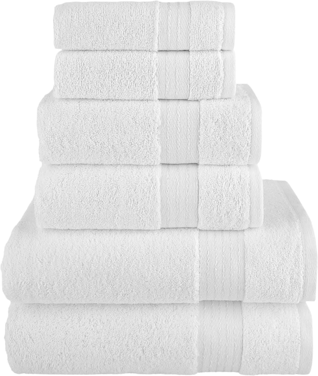 White 6-Piece Ultra Soft Turkish Cotton Washcloth Set