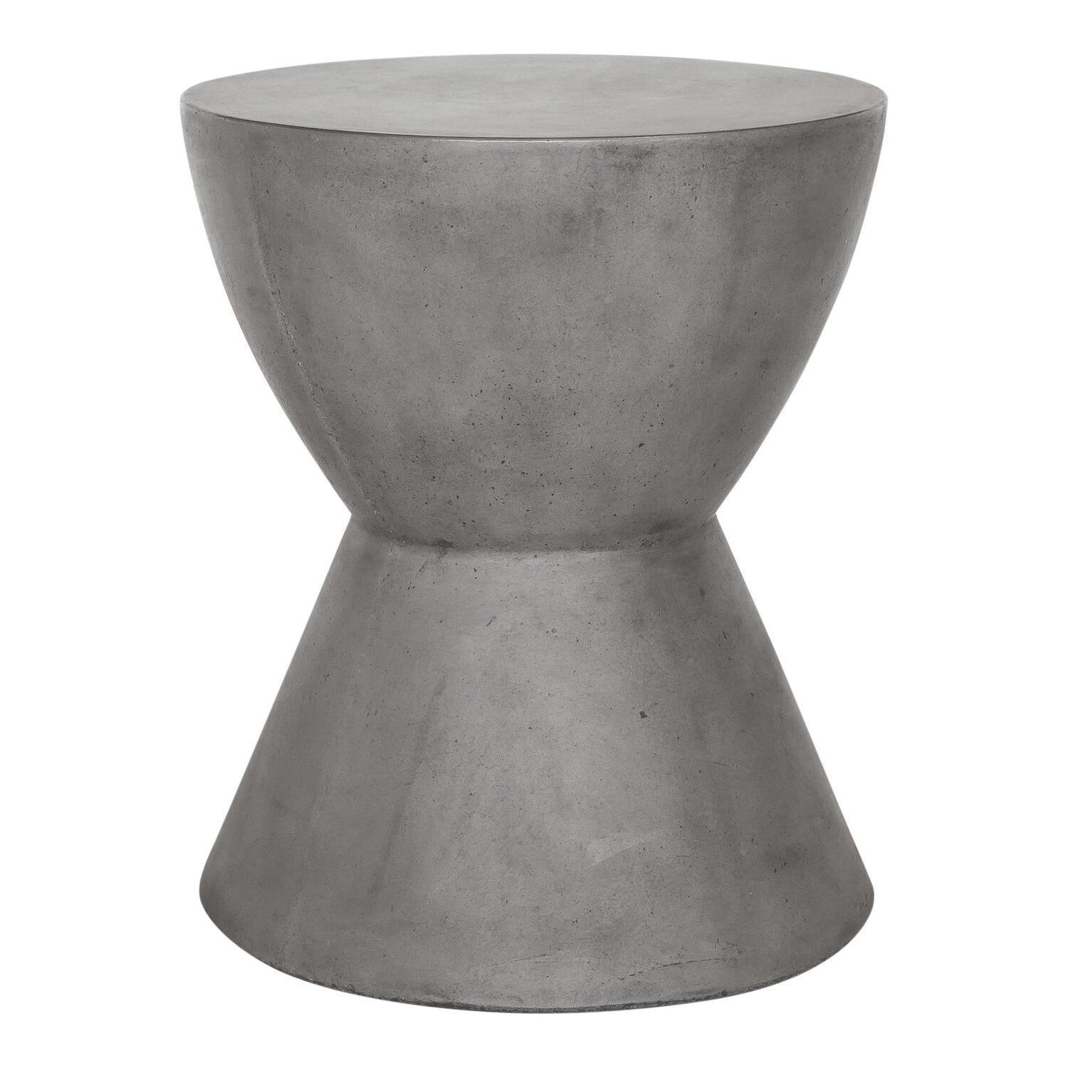Gray Concrete Fiber Hourglass Outdoor Stool