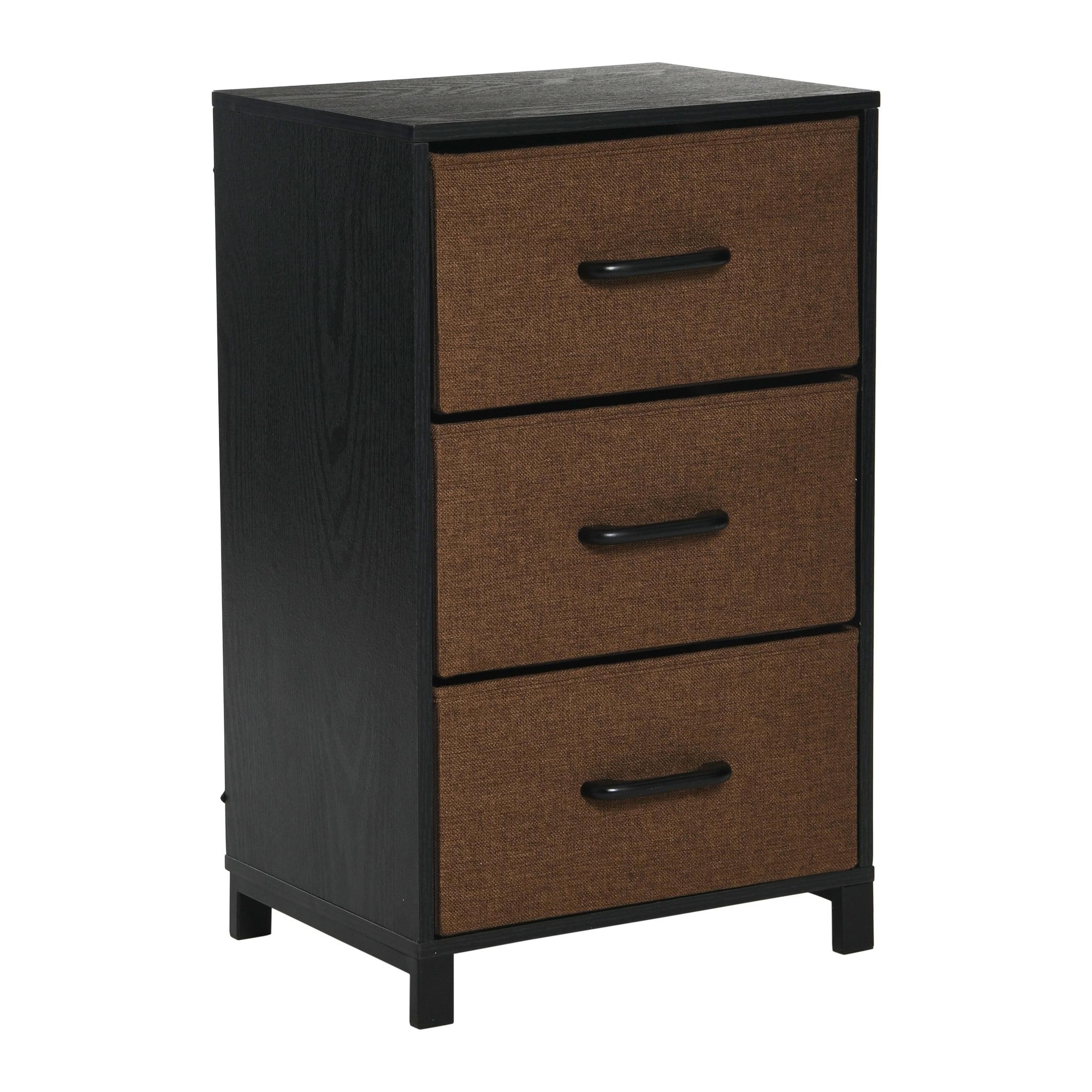 3-Drawer Storage Organizer Unit, Black and Brown