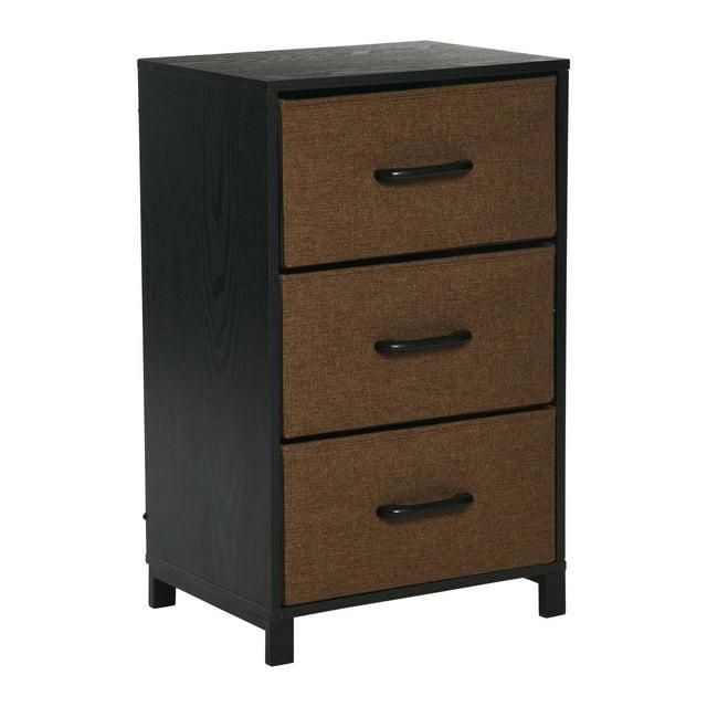 3-Drawer Storage Organizer Unit, Black and Brown