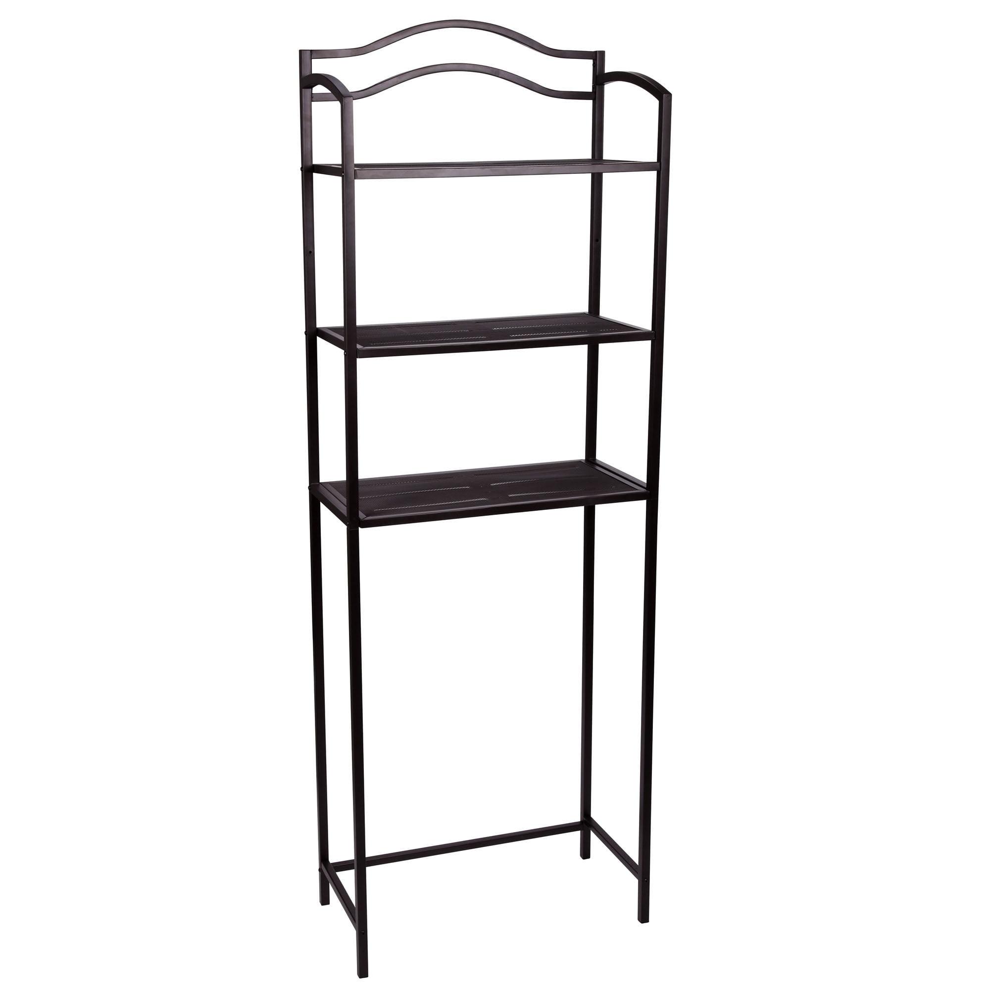 Espresso Brown Metal 3-Tier Over-the-Toilet Storage Rack