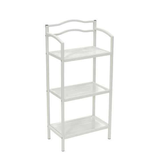 3-Tier Metal Bathroom Storage Shelf, White