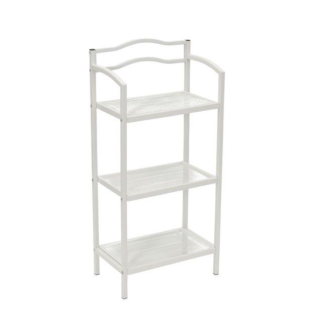 3-Tier Metal Bathroom Storage Shelf, White