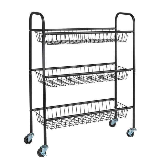 Household Essentials Metal Free Standing Laundry Cart with Wheels