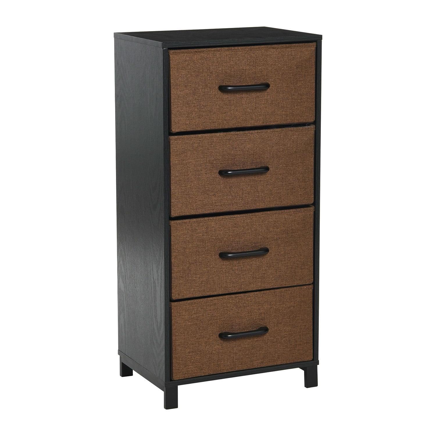 Coastal Charm Black Oak 4-Drawer Compact Dresser