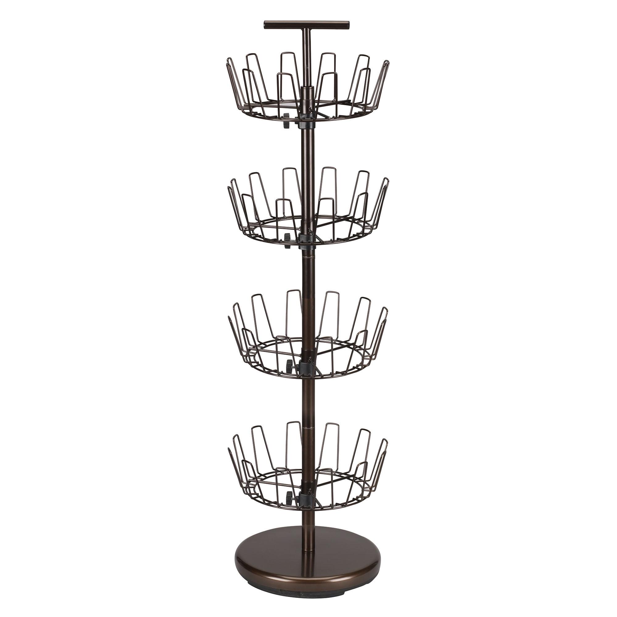 Antique Bronze 4-Tier Revolving Shoe Tree Organizer