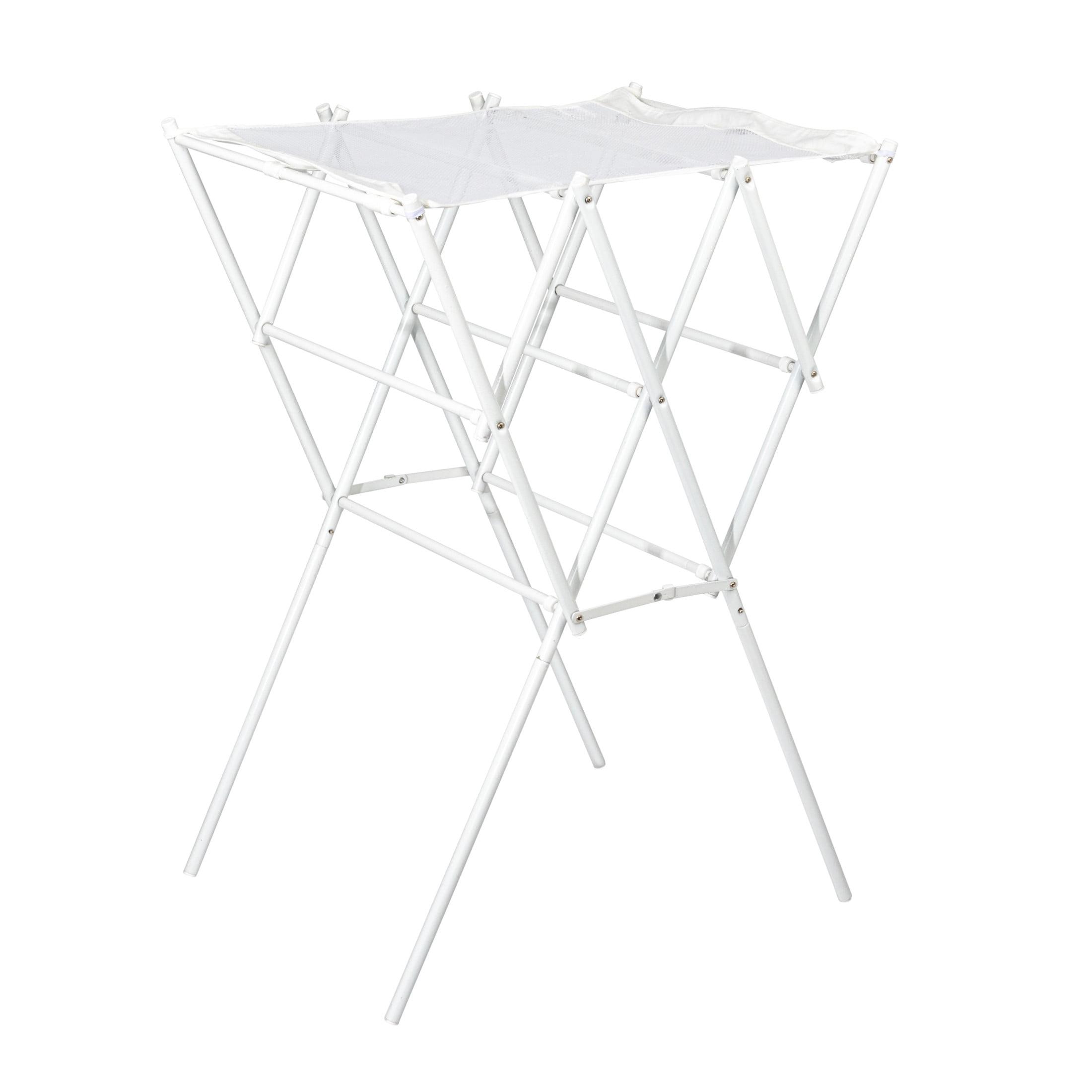 Household Essentials Clothes Drying Rack, Foldable, Expandable and Collapsible Laundry Drying Rack, White