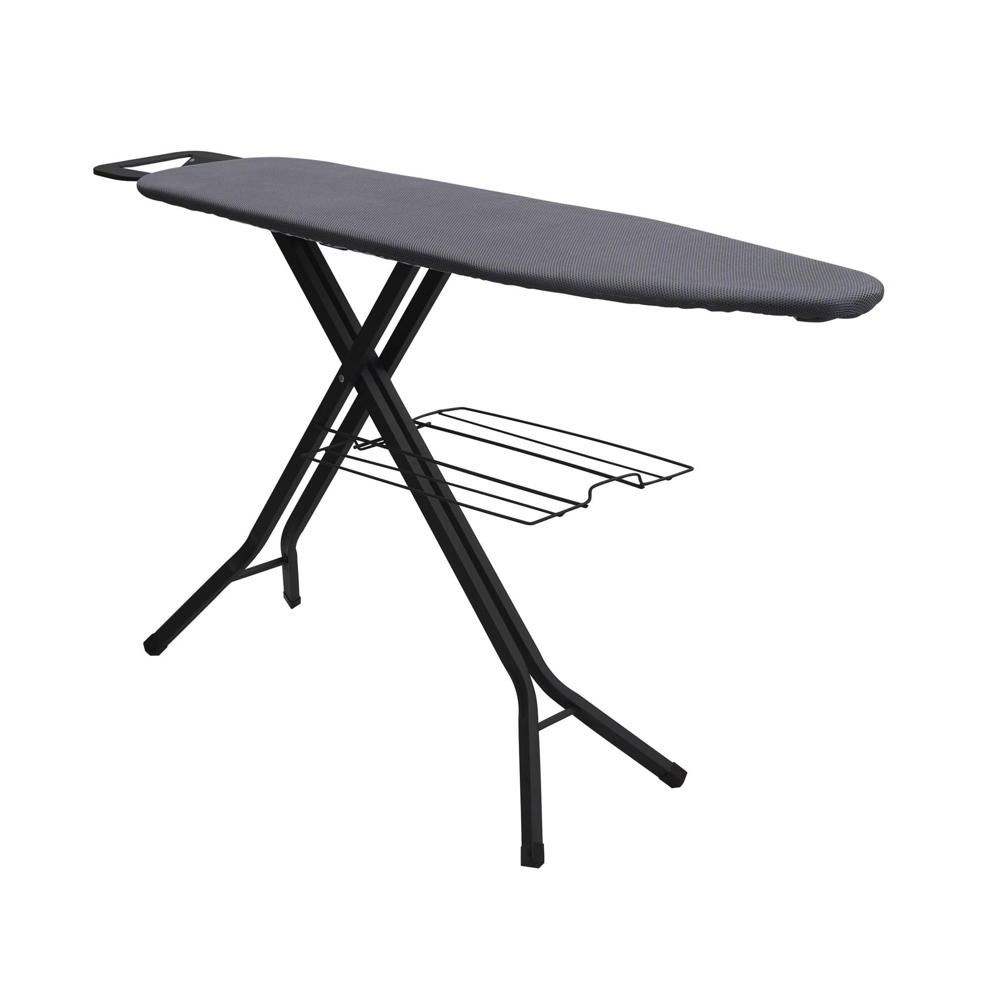 Household Essentials Deluxe Matte Black Ironing Board 4 Legs: Collapsible Metal, 54" x 14", 12.85 lbs, No Warranty