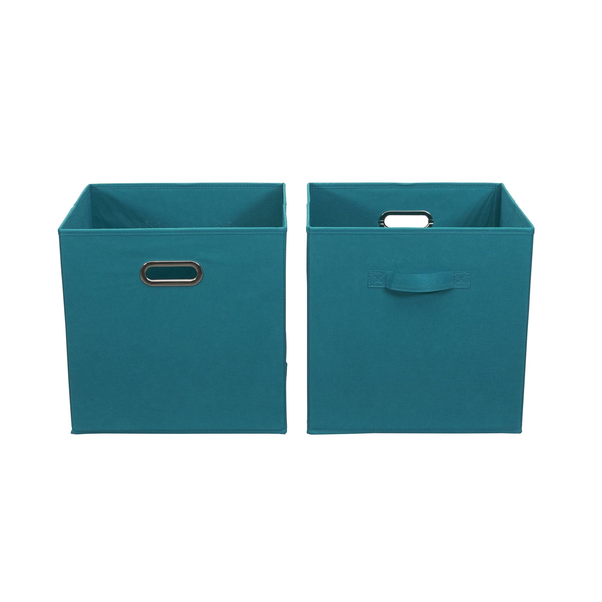 Aqua Chic Collapsible Fabric Cube Storage Bin Set