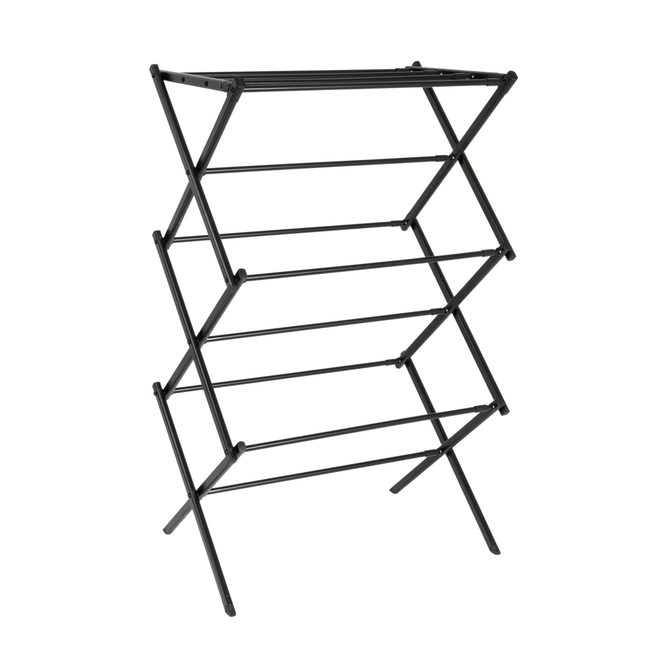 Household Essentials Folding Expandable Clothes Drying Rack Black