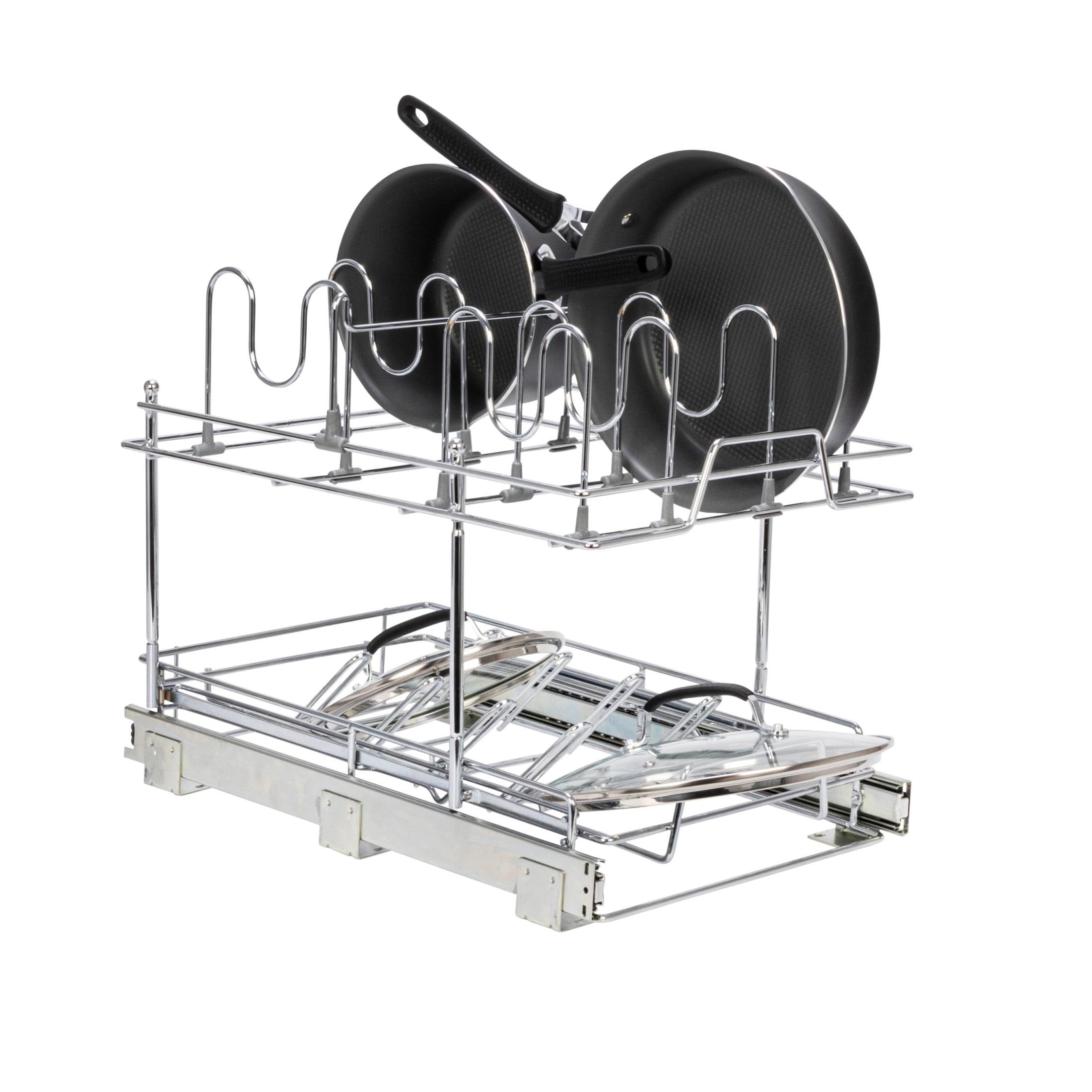 Chrome-Plated Steel 2-Tier Pull-Out Kitchen Organizer