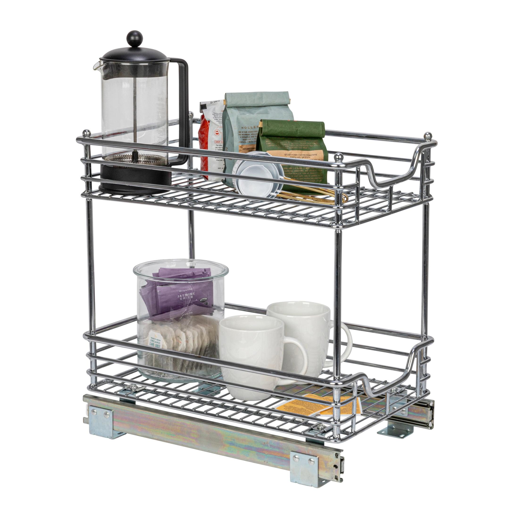 Chrome-Plated Steel 2-Tier Pull-Out Cabinet Organizer