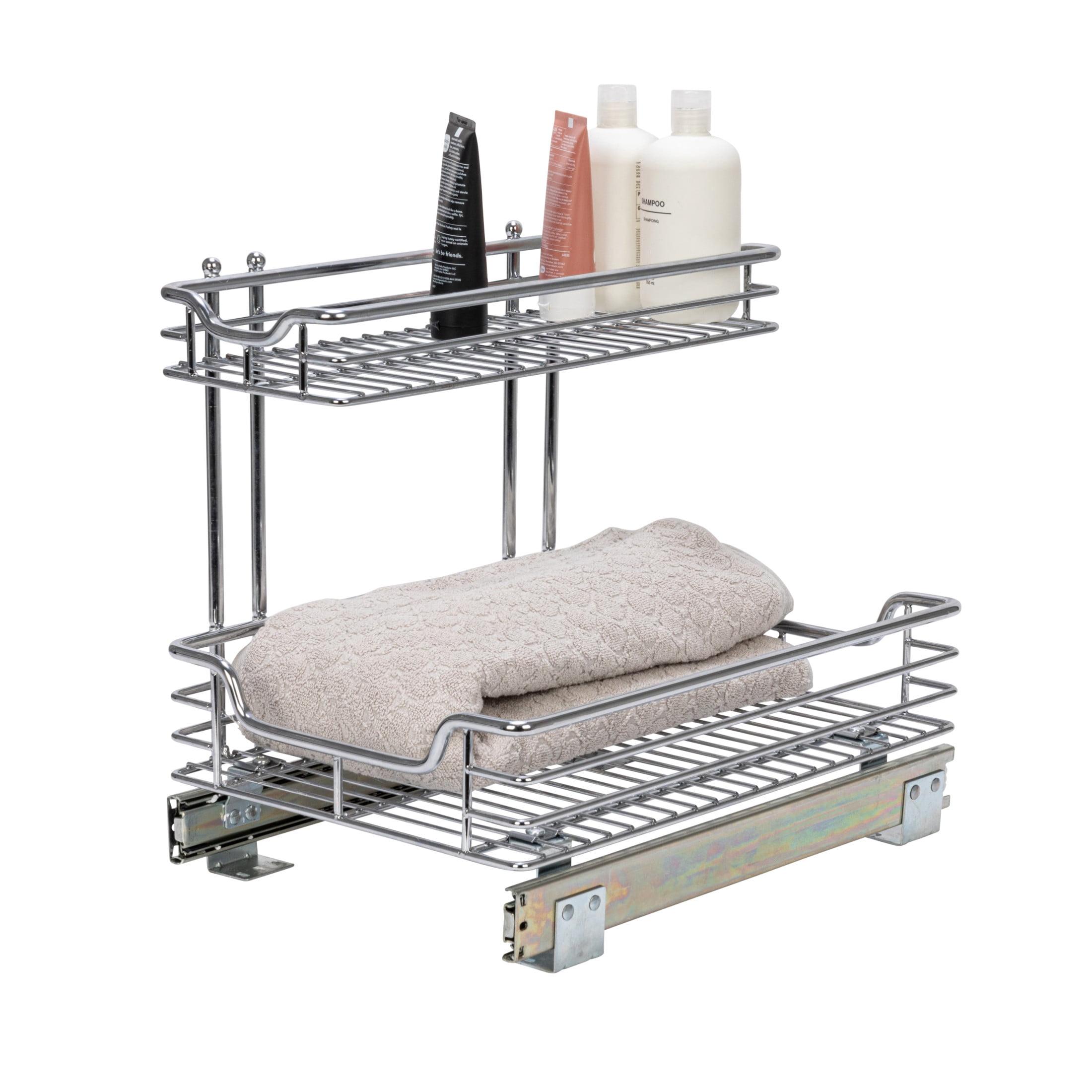 Chrome-Plated Steel 2-Tier Under Sink Organizer Shelf