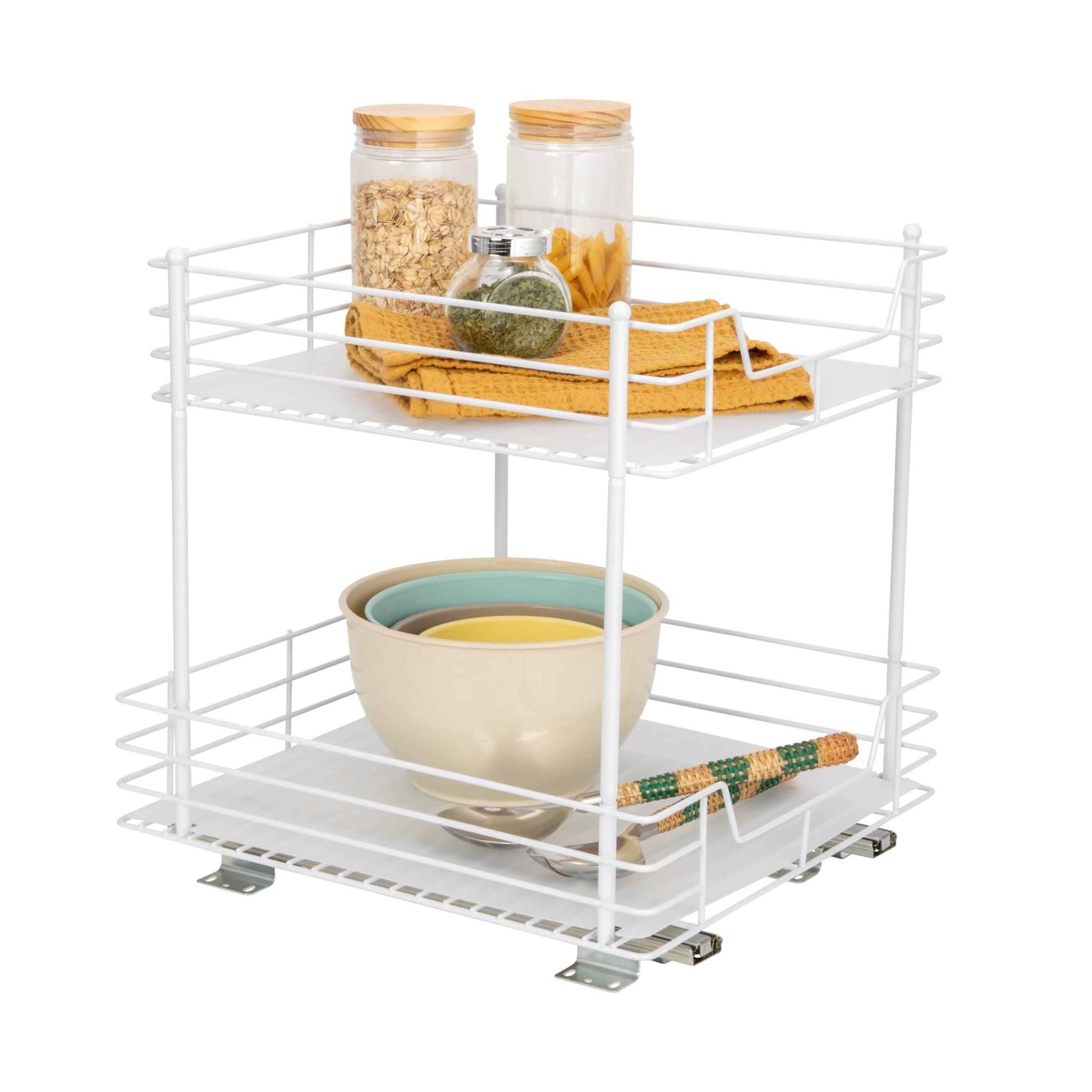 Household Essentials 15" 2-Tier Pantry Organizer White