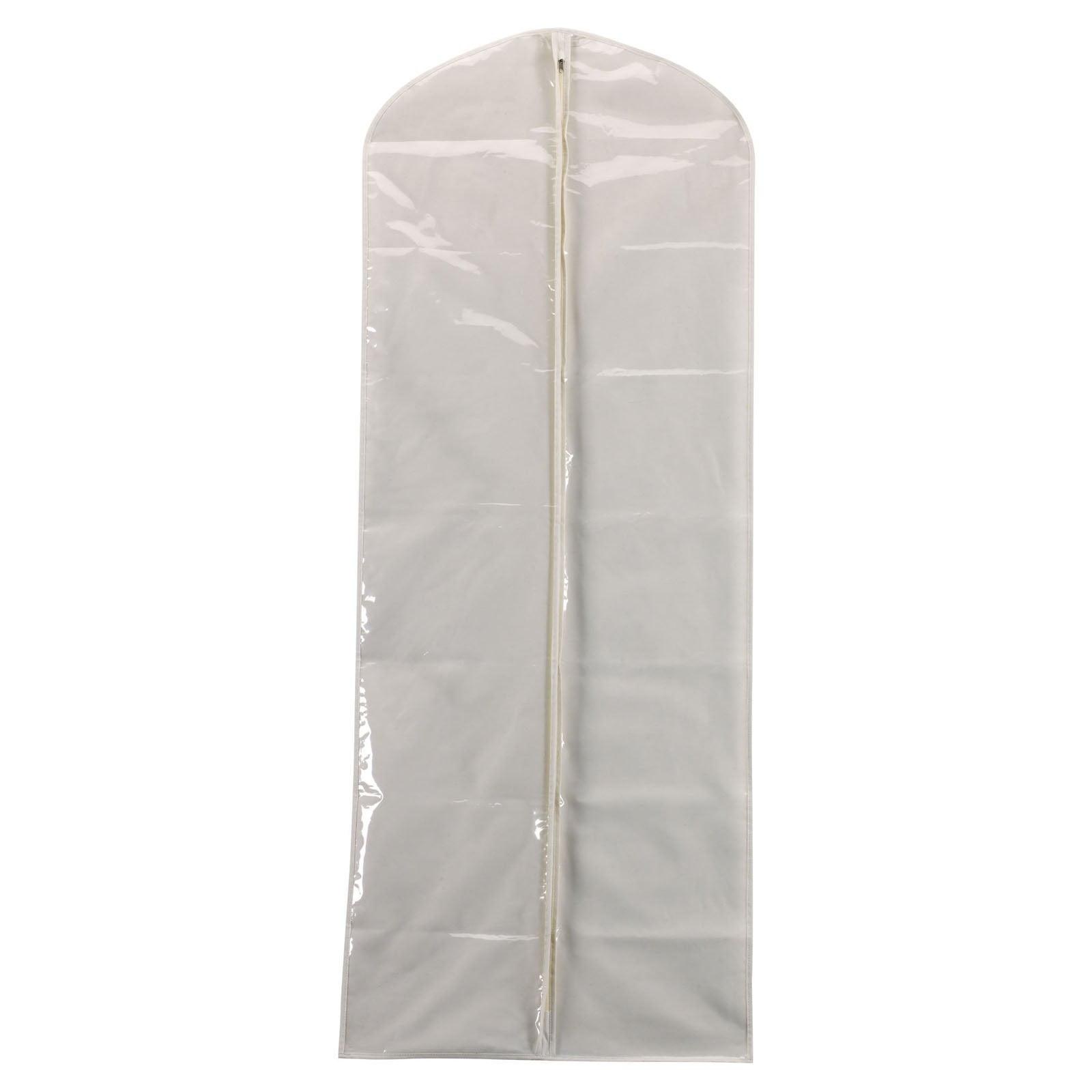 Gown Protector Bag, Durable and Breathable Canvas, Clear Front, Full-Length Zipper