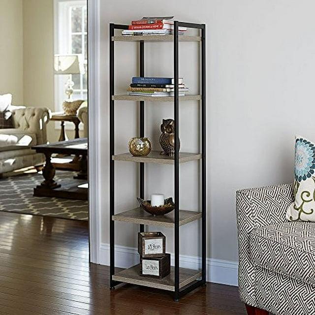 Household Essentials 59.1" Jamestown Narrow 5 Shelf Bookshelf Ashwood