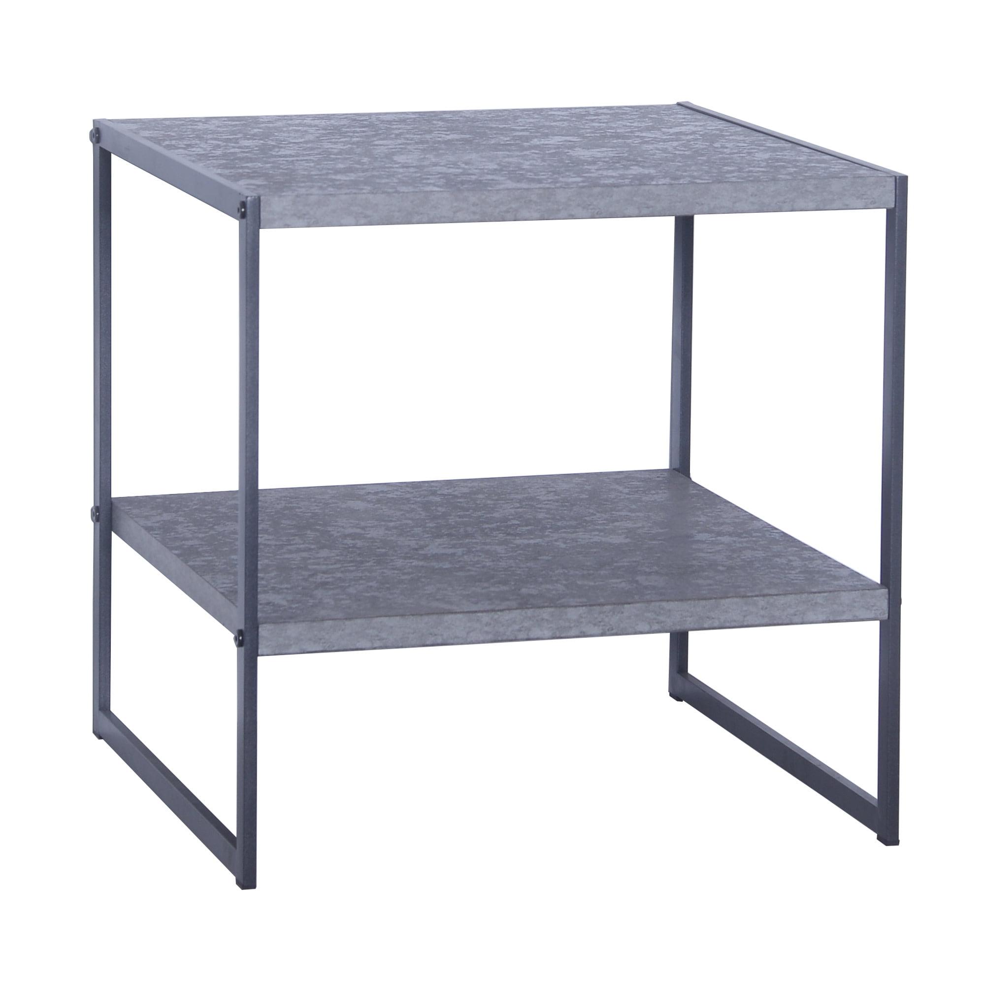 Household Essentials Jamestown Square End Table Gray and Black