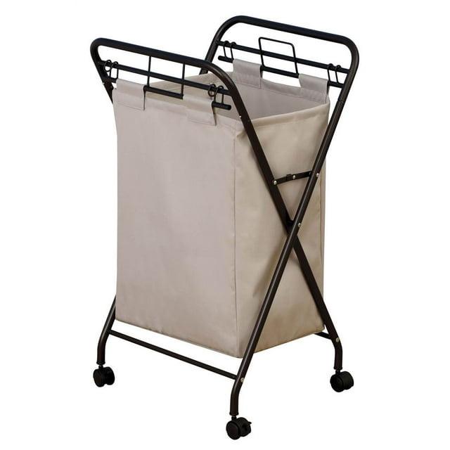 Household Essentials Rolling Laundry Hamper with Handles